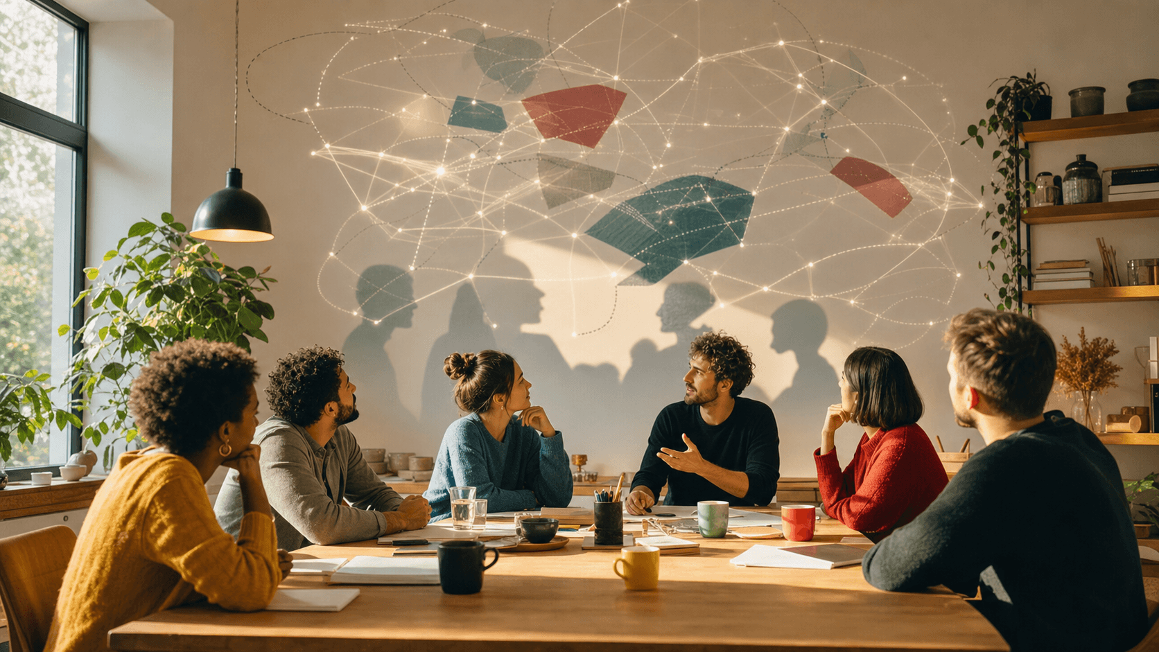 A group forming a collective cognition pattern they cannot fully see